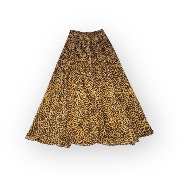 new MLM ᪥ Sexy High Thigh Slit Split Maxi Skirt ᪥ Leopard Print Rayon ᪥ XS ᪥ - Picture 10 of 16